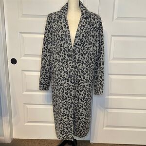Chic Leopard Print Pea Coat